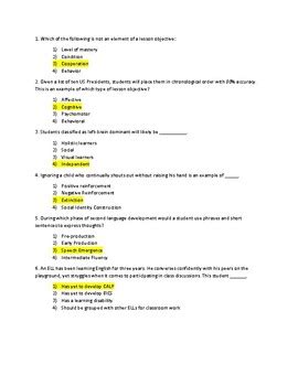 practice test for teaching certificate